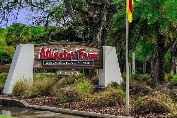 St. Augustine Alligator Farm entrance sign Est. 1893